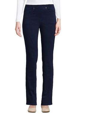 Lands’ End Starfish Straight Jeans Size S Pull on pant Dark wash Comfort Stretch